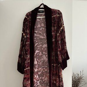 THE KOOPLES - VELVET TRIM KIMONO (ONE-SIZE)